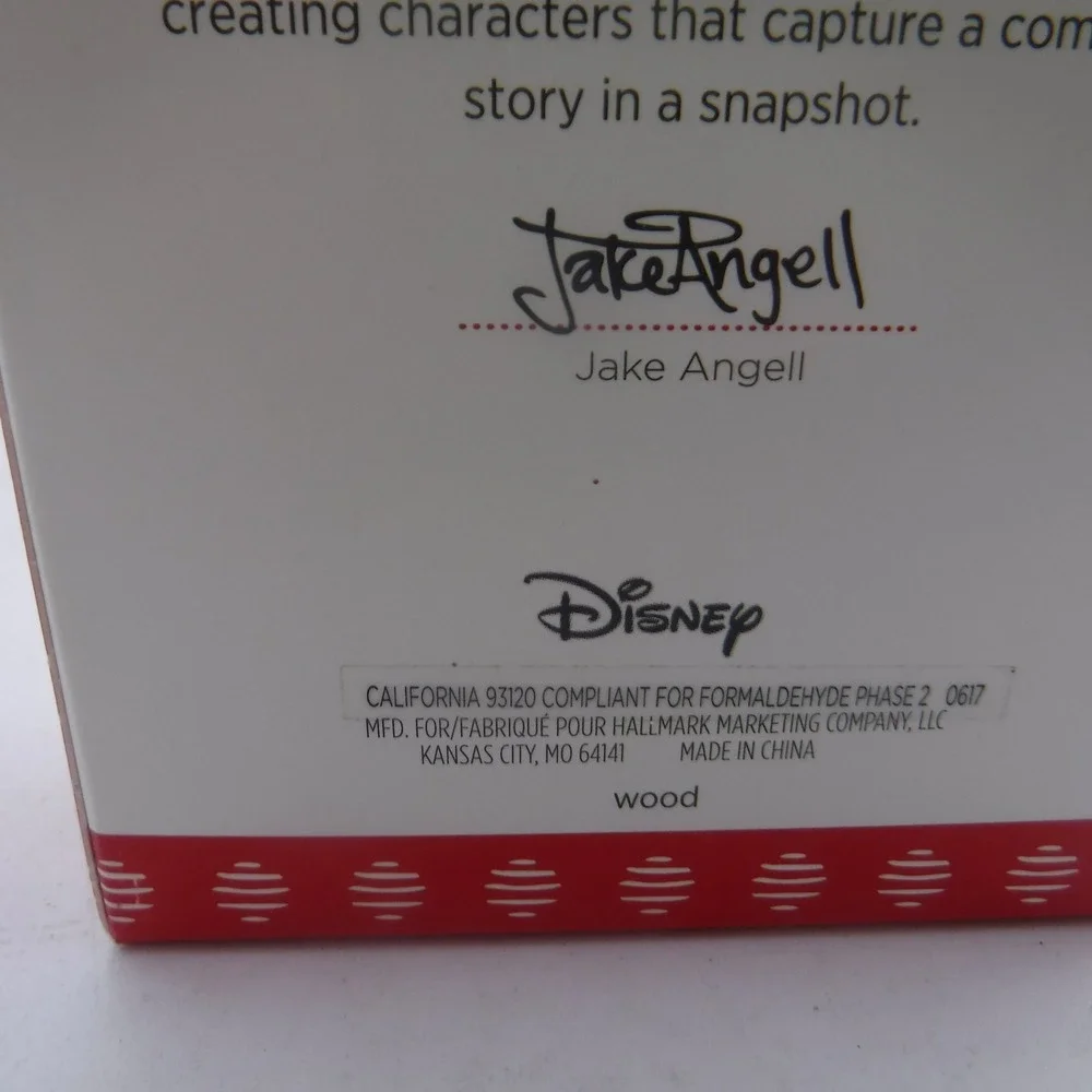 Disney Hallmark Keepsake Minnie‎ Mouse Wood Christmas Ornament Jake Angell 2017